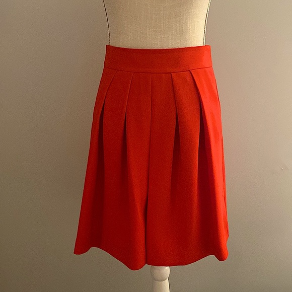 Banana Republic Orange Pleated Skirt - Size 00P - Picture 1 of 4